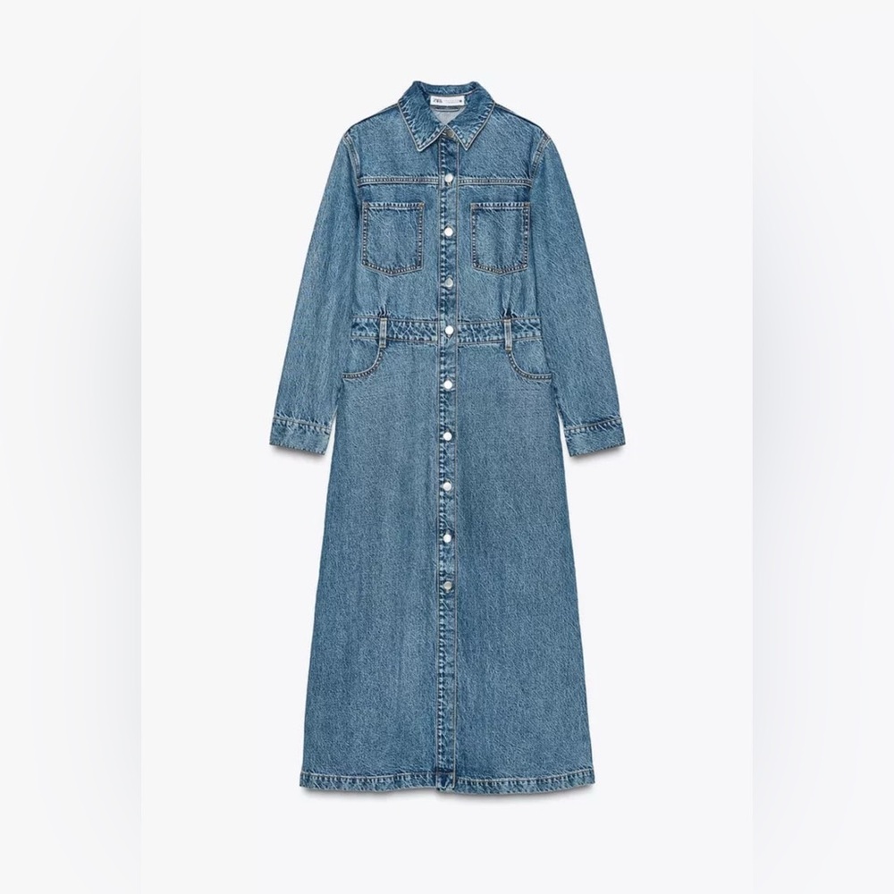 ZARA  NWT  Denim midi Dress - Picture 10 of 13